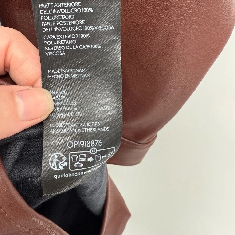 by Anthropologie Fuax Leather Midi Shirt Dress In Brown Size 1X Plus Size